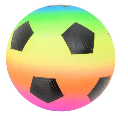 Het regenboog Gekleurde van de de Regenboogbal van pvc Opblaasbare Geurloze Voetbal